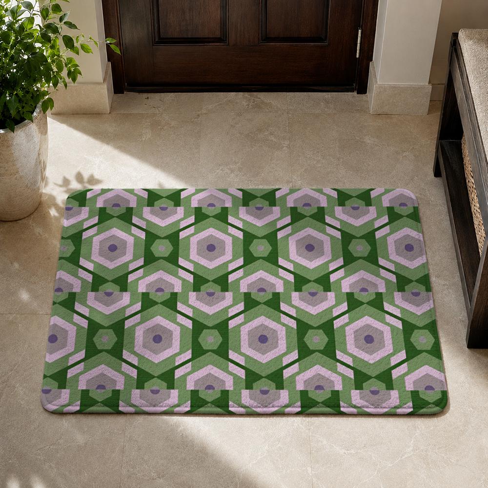 Home Textiles Rug - Multicolored Hexagonal Pattern Floor Mat Flannel