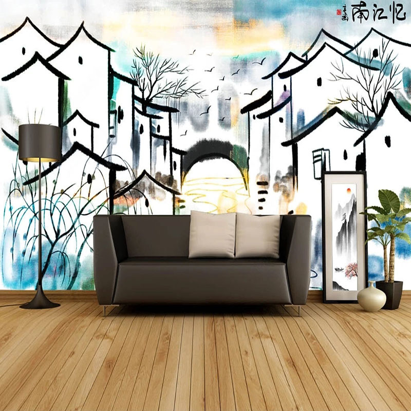 Home Textiles City - Custom Mural Wallpaper Chinese Style Abstract