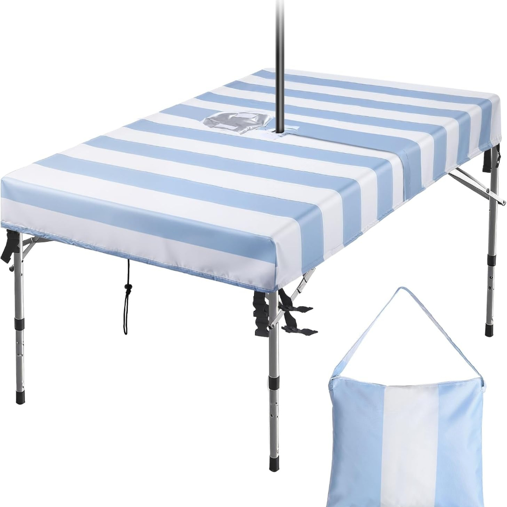 Home Textiles Today News - Outdoor Tablecloth with Umbrella Hole and
