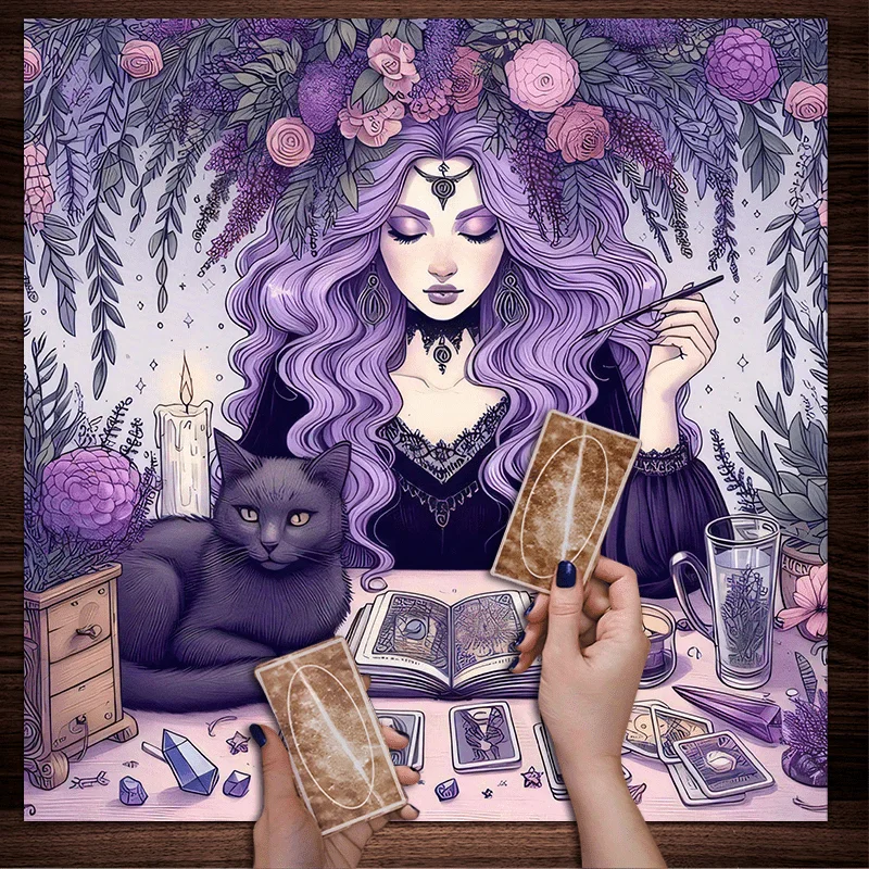 Home Textiles Today News - Wisteria Witch Tablecloth Tarot Divination Black