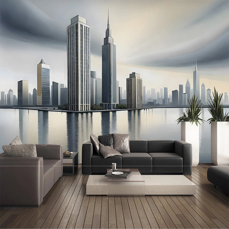 Home Textiles City - Custom 3D Wall Mural Geometric Landscape
