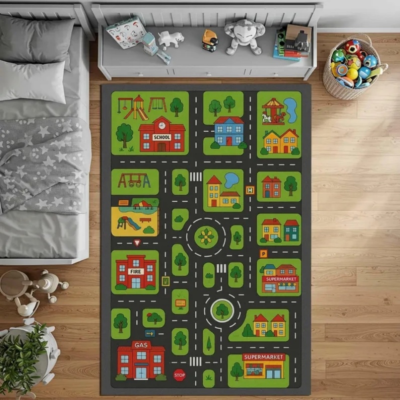 Home Textiles City - Kids City Road Map Play Mat