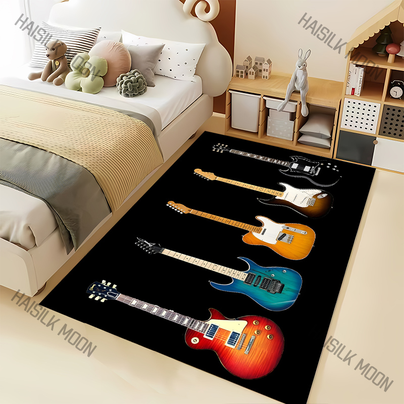 Home Textiles Luxury - Music Lovers Rock Guitar Pattern Carpet