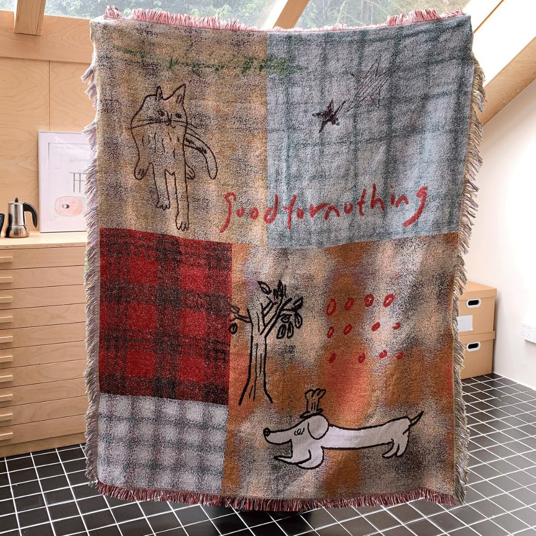 Home Textiles City - Textile City Retro Patchwork Jacquard Throw
