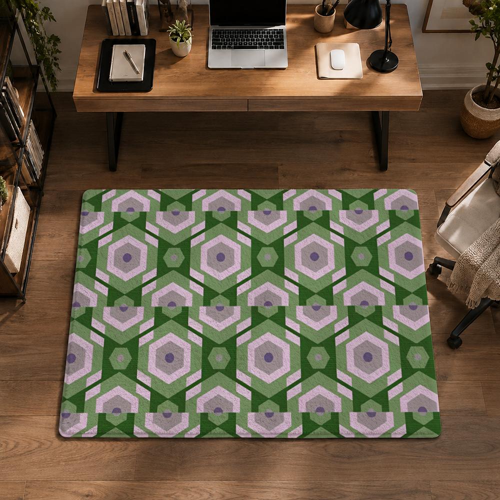 Multicolored Hexagonal Pattern - Home Textiles Rug review and price