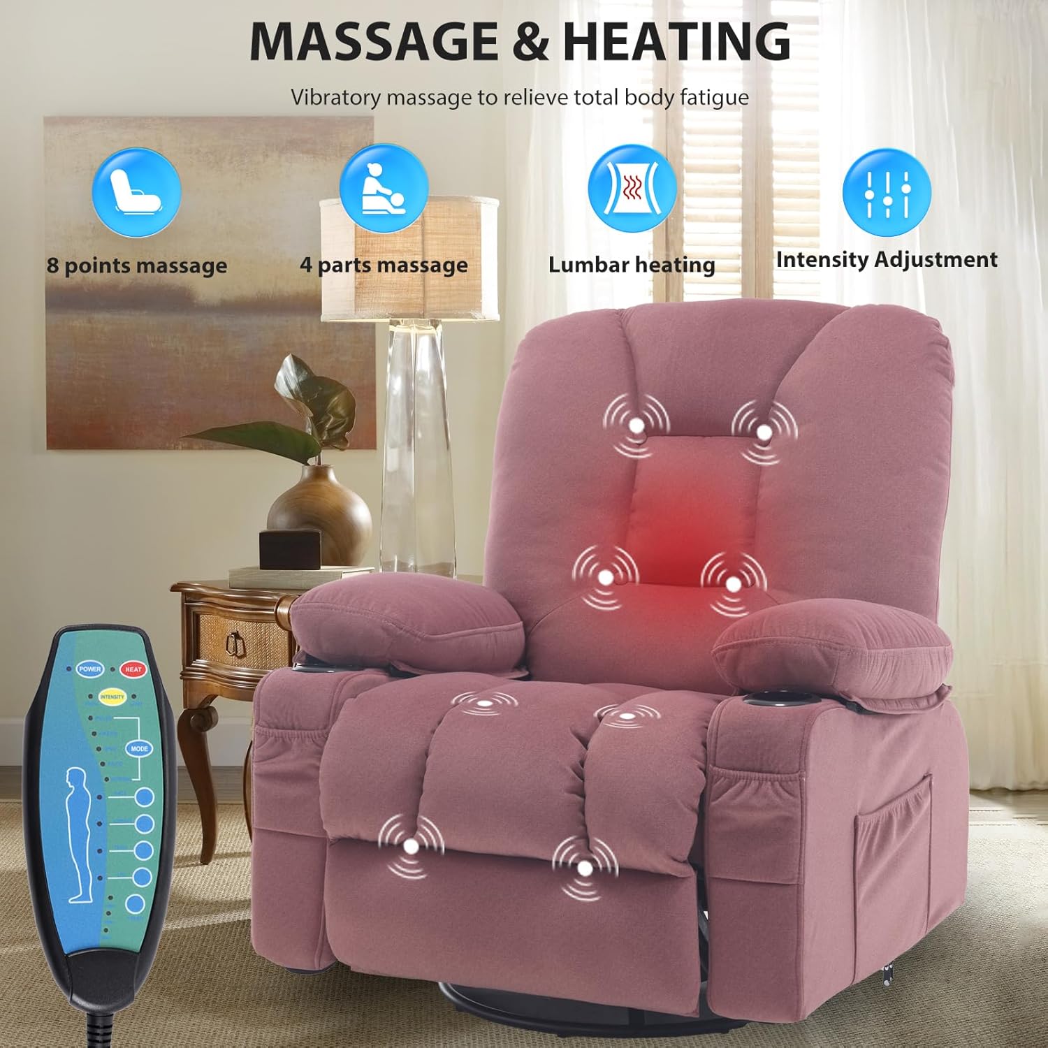 Rocker Swivel Recliner Chair w - Home Textiles Of Scandinavia review and price