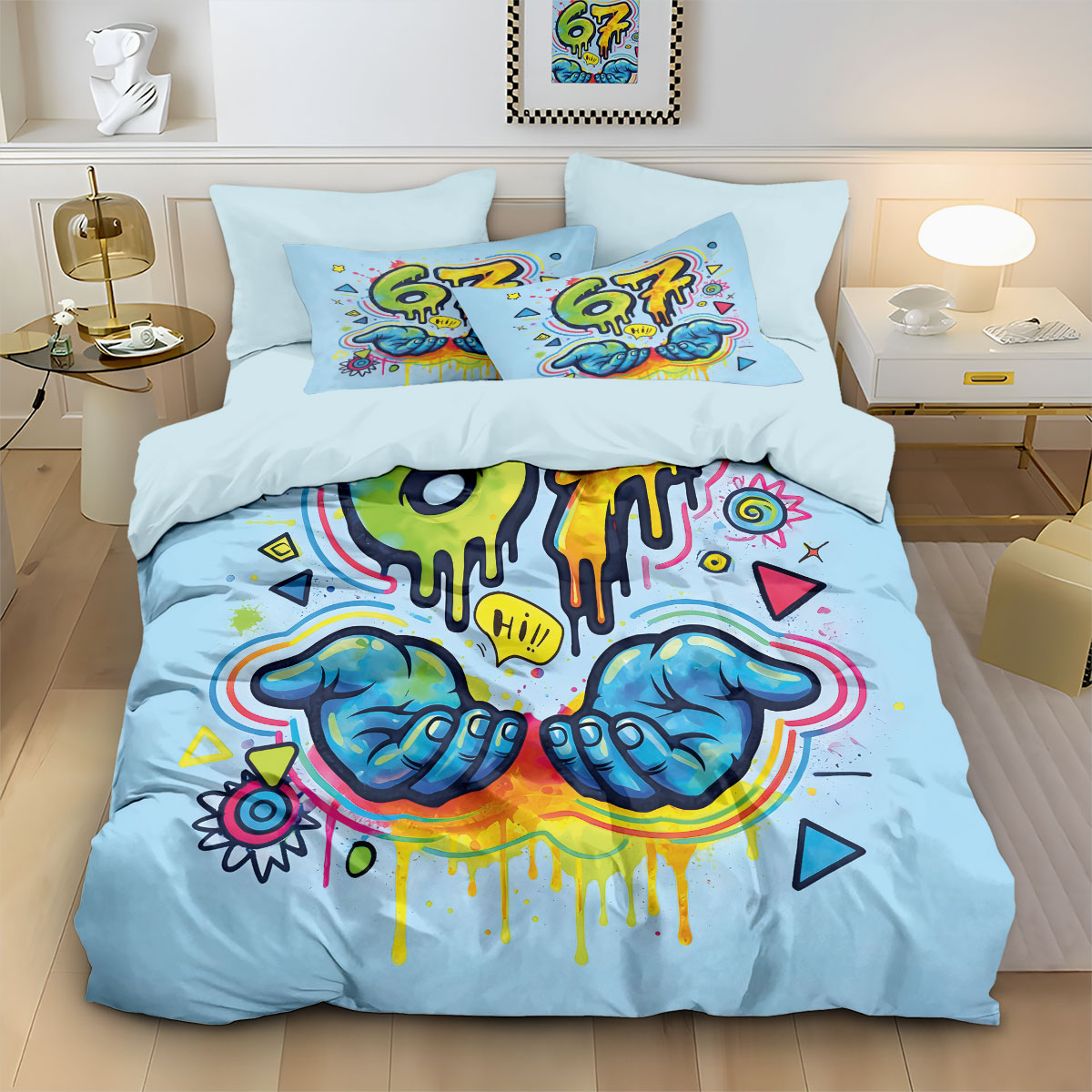 3pcs Graffiti Style Game Contr - Home Textiles Bedding review and price