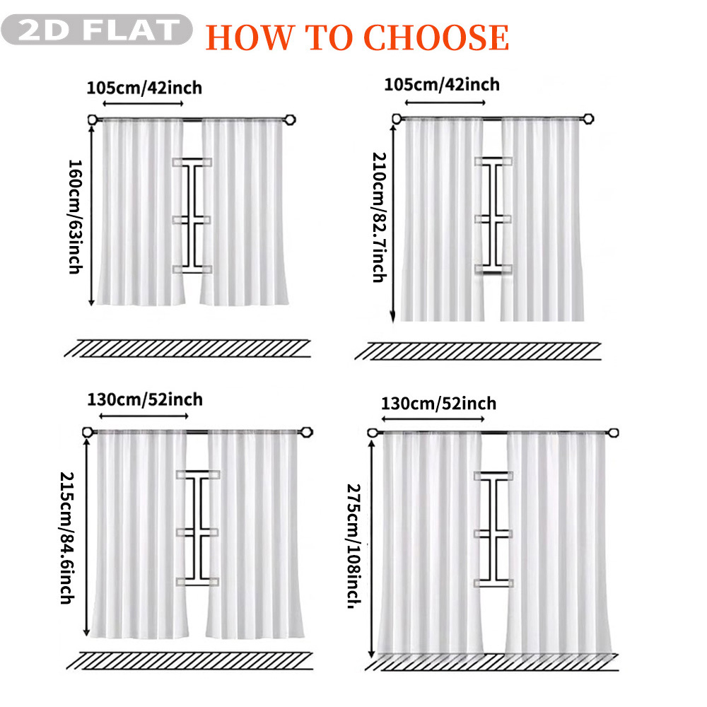 Custom 2D Flat 2pcs Sheer Curt - Your Home Textiles review and price