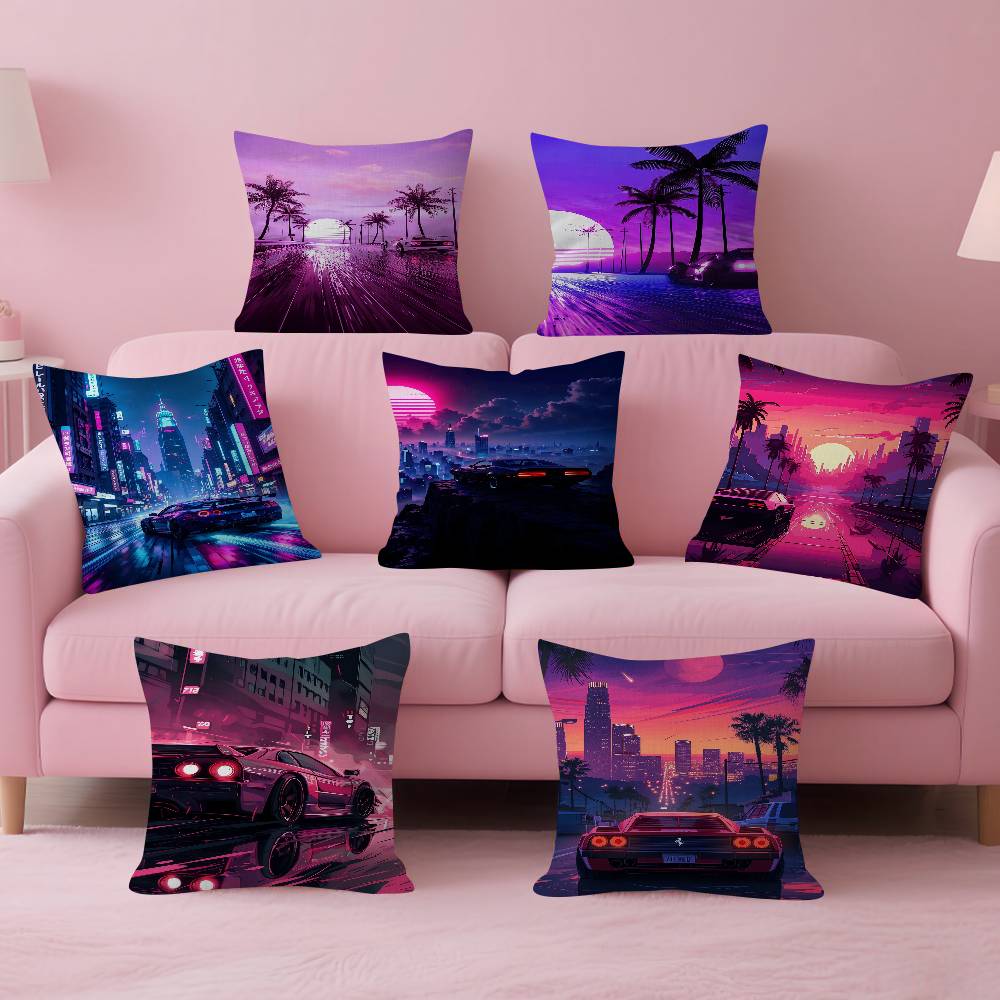 Neon Night City Landscape 80s  - Home Textiles City review and price