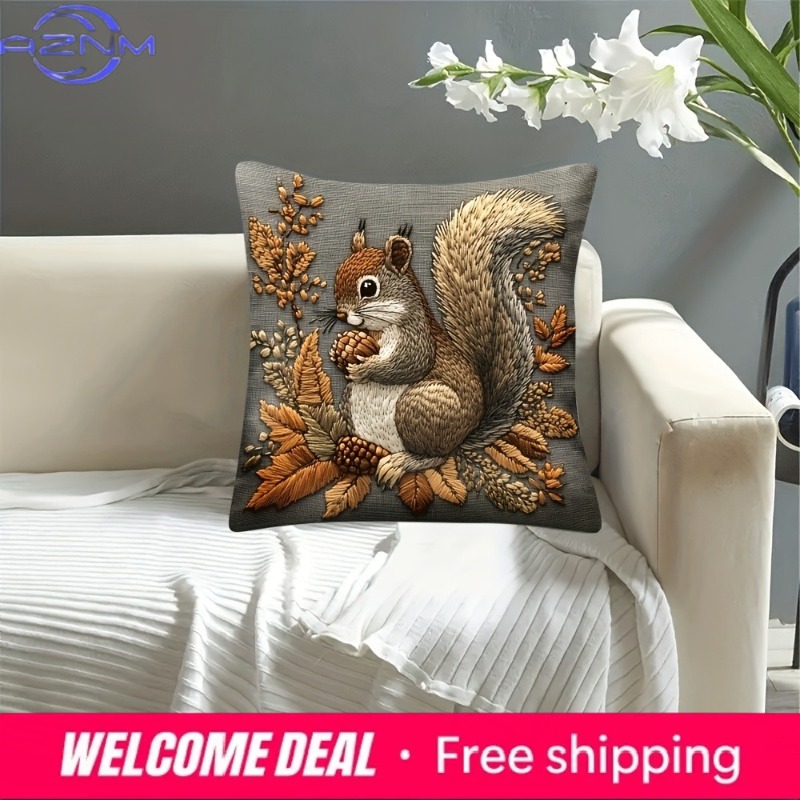 Squirrel Pillow Cover: Nature' - Your Home Textiles review and price