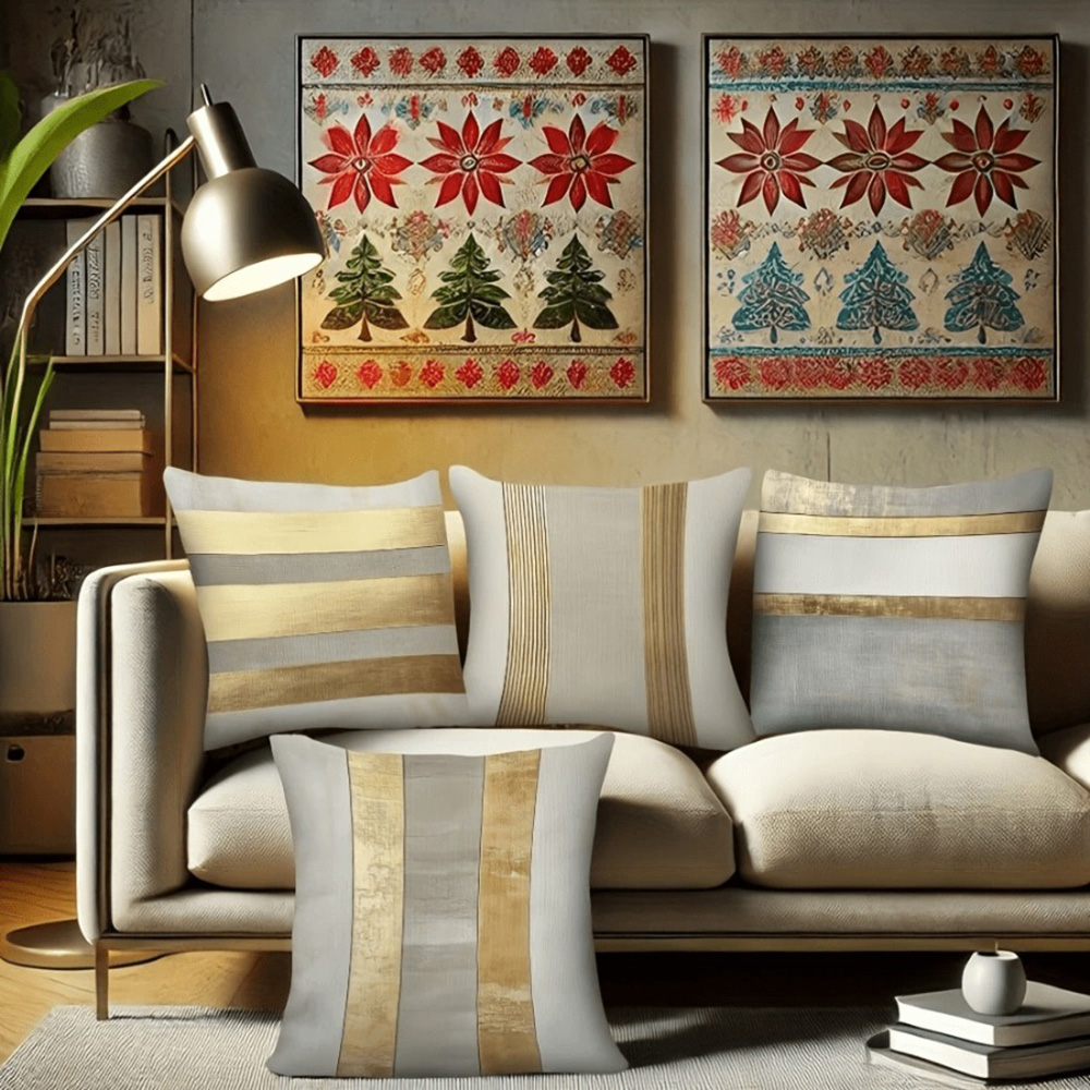 Glamorous Gold and Neutral Str - Home Textiles Luxury review and price