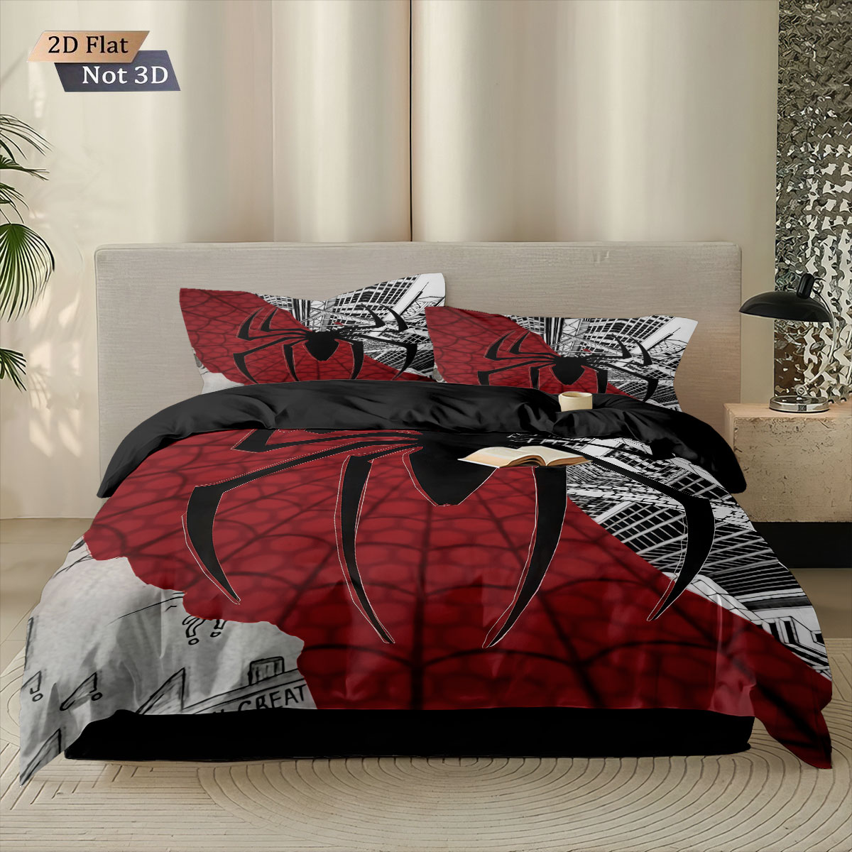 3pcs Black Spider Contrasting  - Home Textiles Bedding review and price