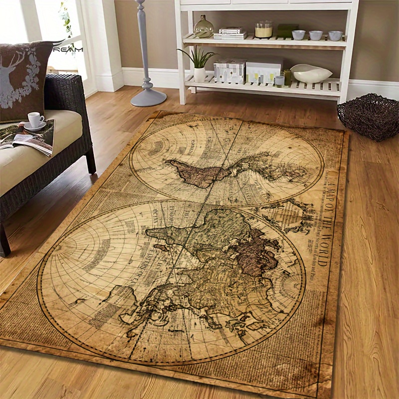 Vintage Map Design Non-Slip Fl - Home Textiles Rug review and price