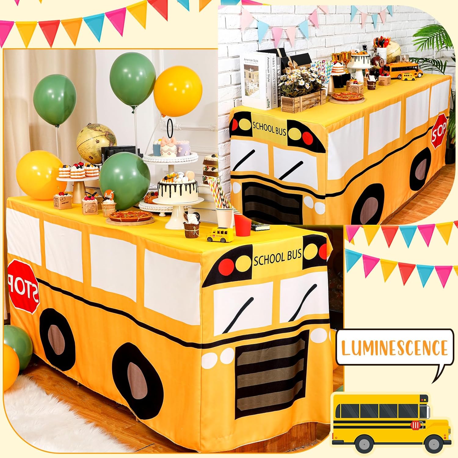 Cartoon School Bus Tablecloth  - Home Textiles Today News review and price