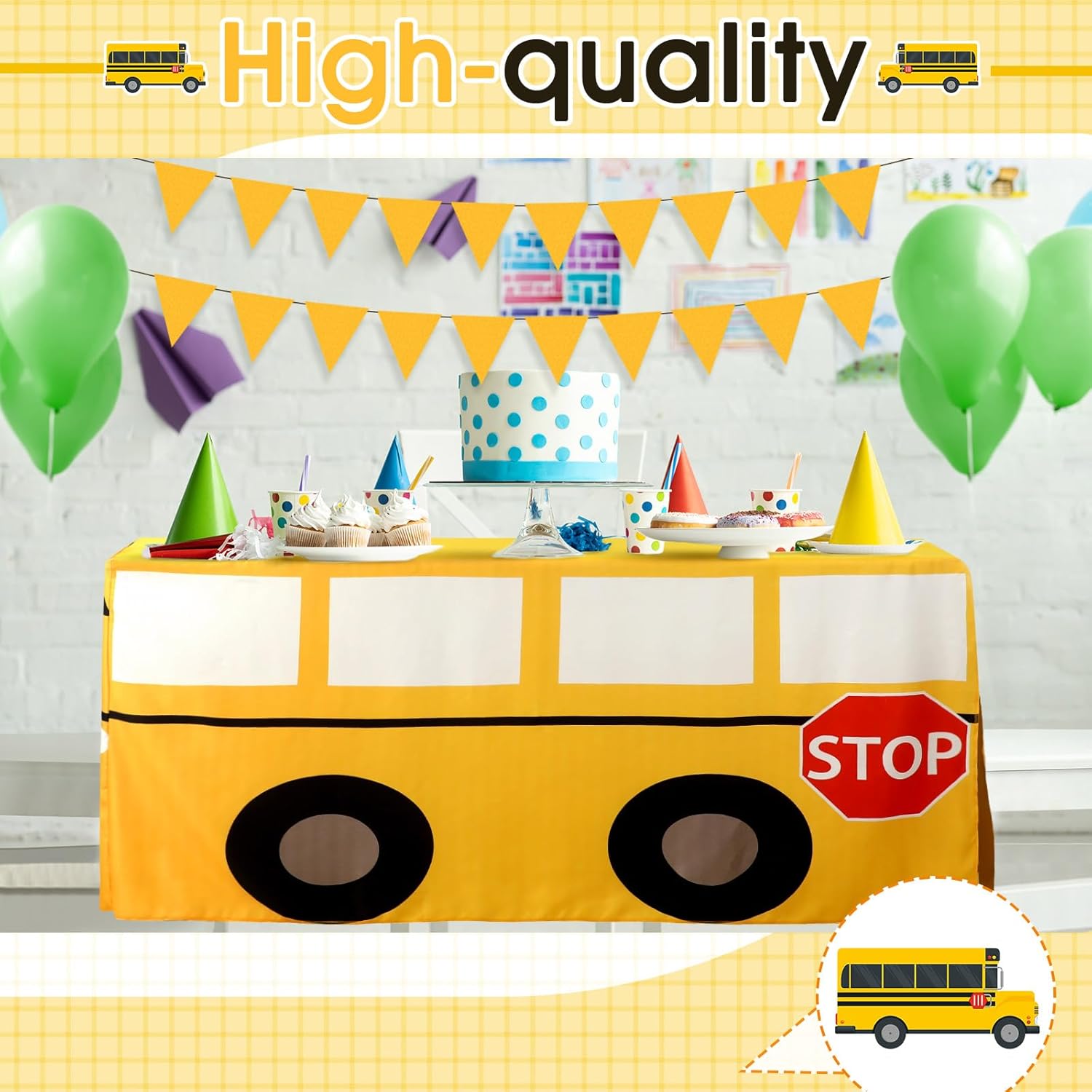 Cartoon School Bus Tablecloth  - Home Textiles Today News review and price