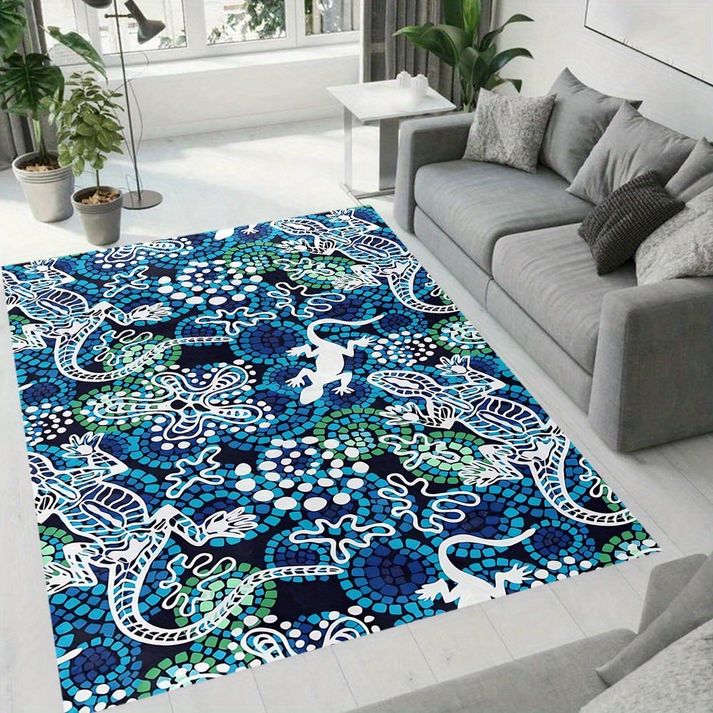 1pc Blue Style Square Rug Deco - Your Home Textiles review and price