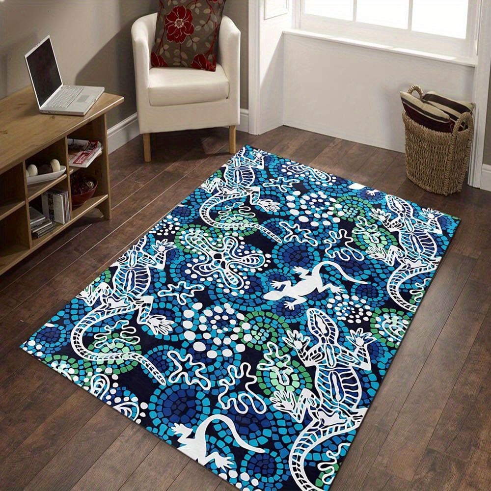 1pc Blue Style Square Rug Deco - Your Home Textiles review and price